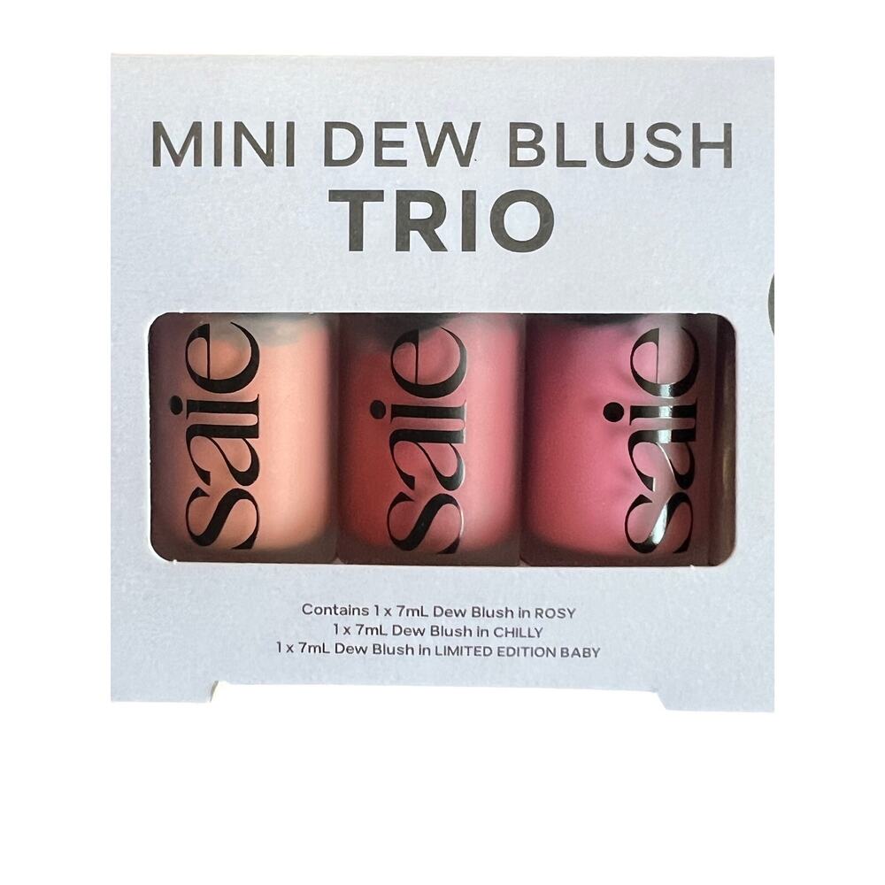 Saie Beauty Mini Blush Trio Gift Set Rosy/Chilly/Baby Limited Edition New in Box